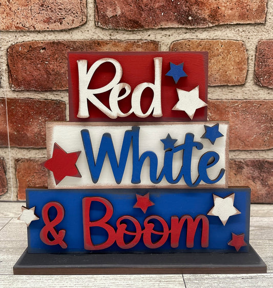 Painted Red, Whited & Boom Word Stander