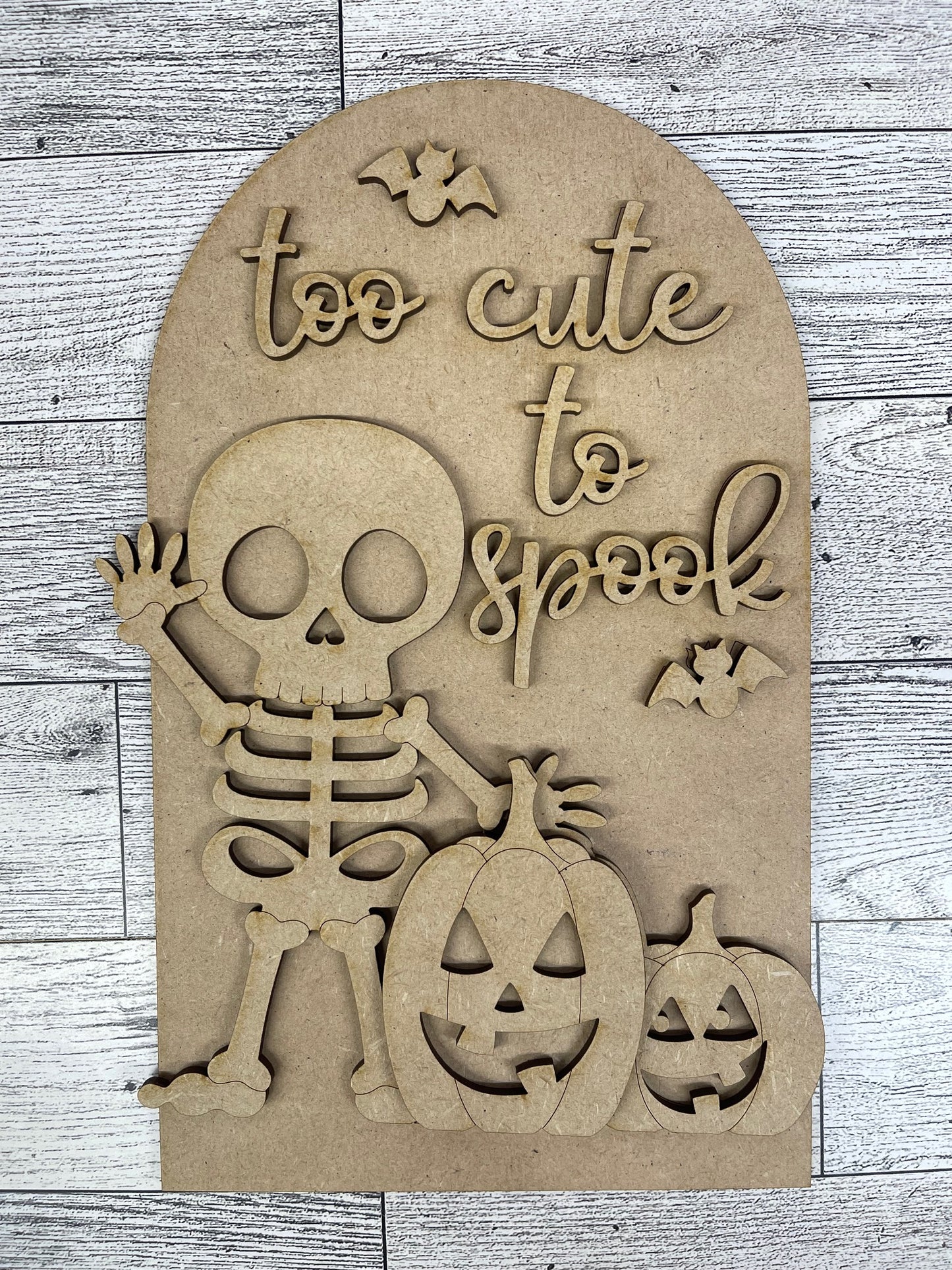 Halloween Skeleton Arch and Frame cutouts - unpainted wooden cutouts, ready for you to paint