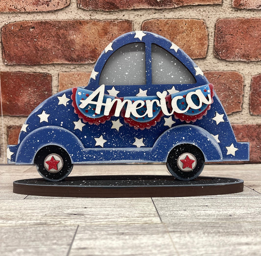 Painted Patriotic America Car