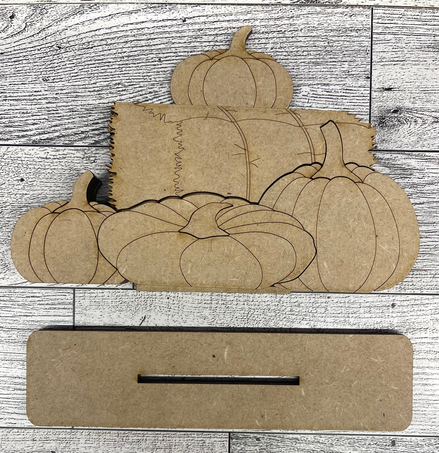 $5.00 or 12.00 Tuesday - Scarecrow Boy or Girl Shelf Sitters with Hay unpainted cutouts ready for you to finish