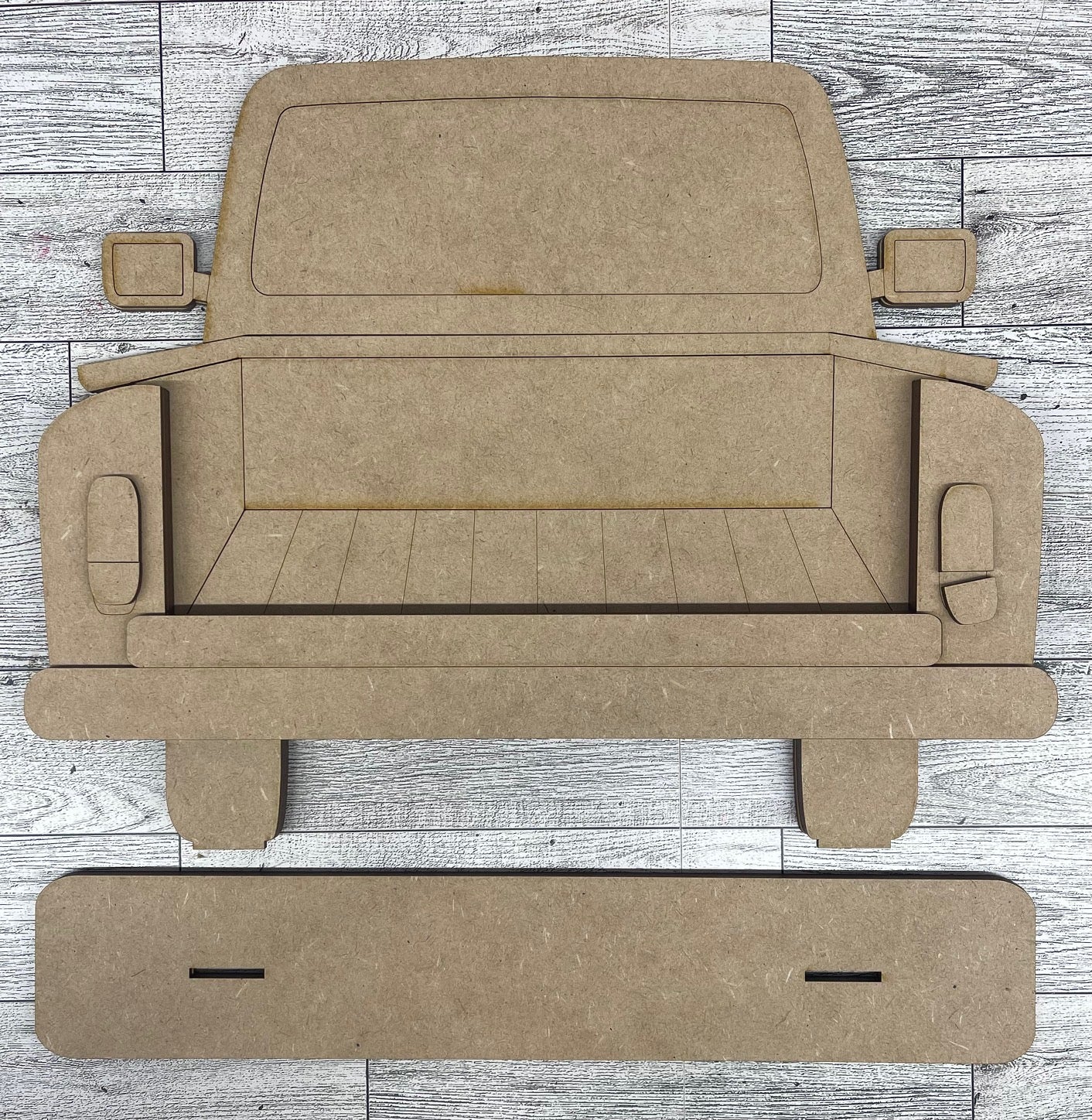Large truck to use with shelf sitters - unpainted wood cutouts, ready for you to paint