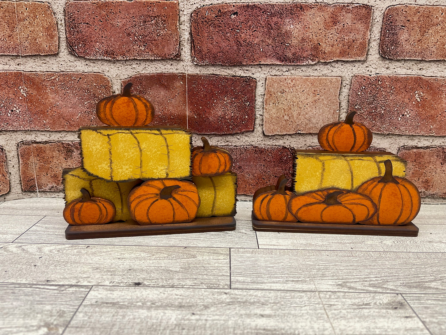 $5.00 or 12.00 Tuesday - Scarecrow Boy or Girl Shelf Sitters with Hay unpainted cutouts ready for you to finish