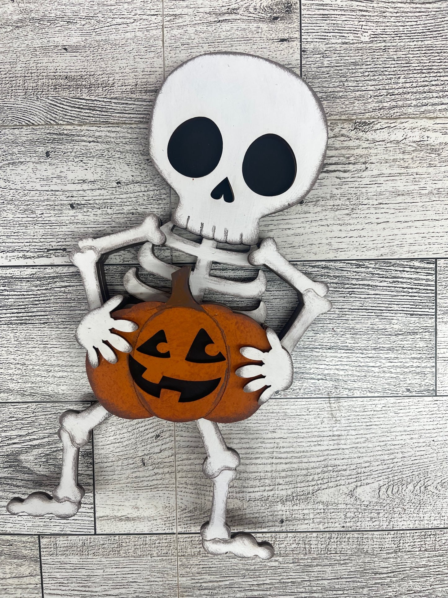 Halloween Skeleton Shelf Sitter - unpainted wooden cutouts, ready for you to paint