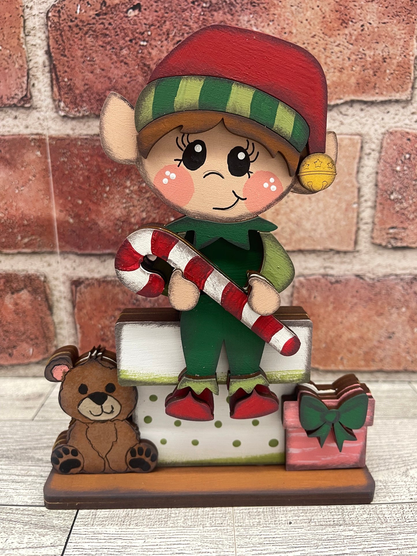 Boy and Girl Elf Shelf Sitters and Presents to sit or Couch - unpainted wood cutouts, ready for you to paint