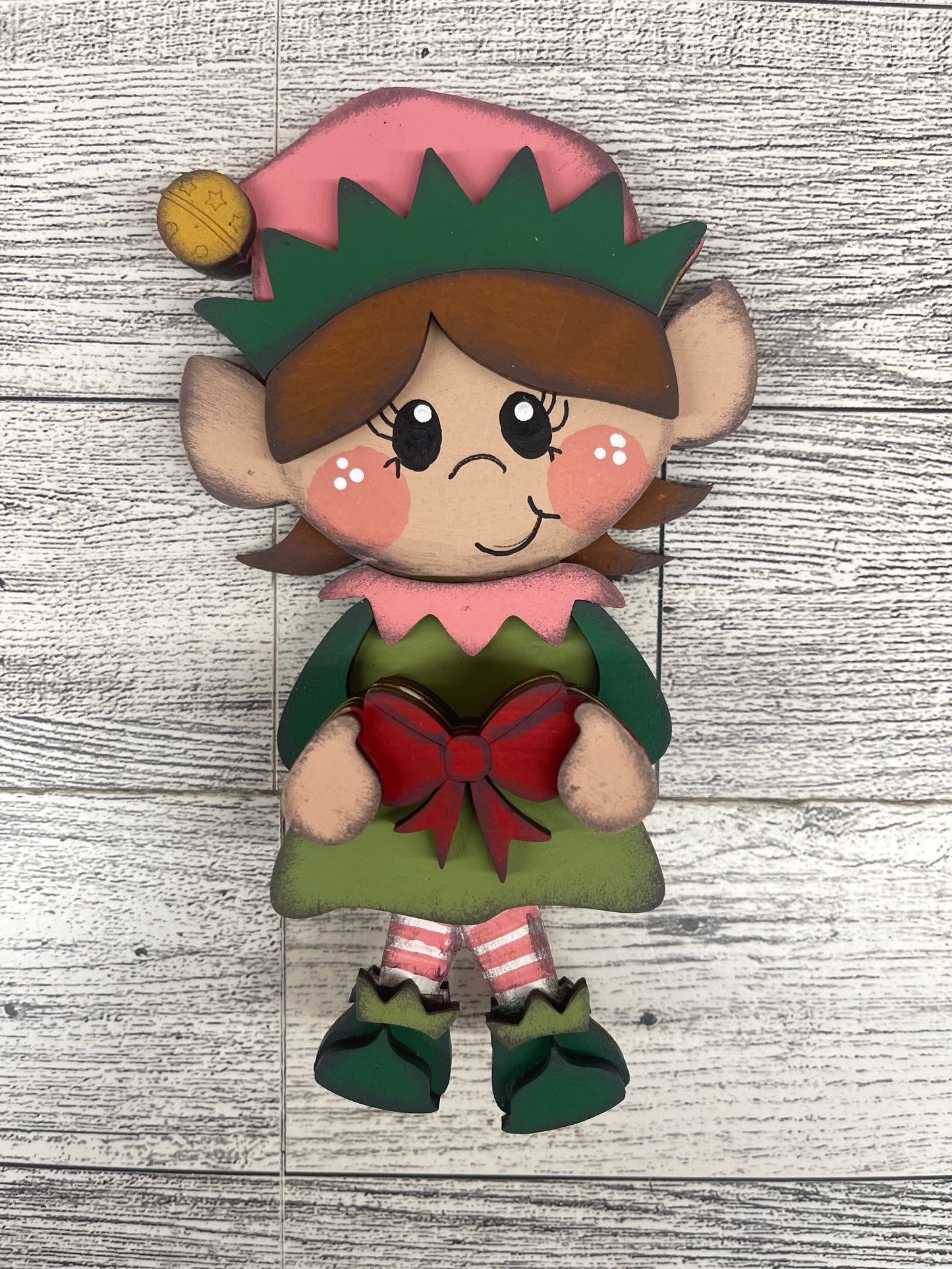 Boy and Girl Elf Shelf Sitters and Presents to sit or Couch - unpainted wood cutouts, ready for you to paint