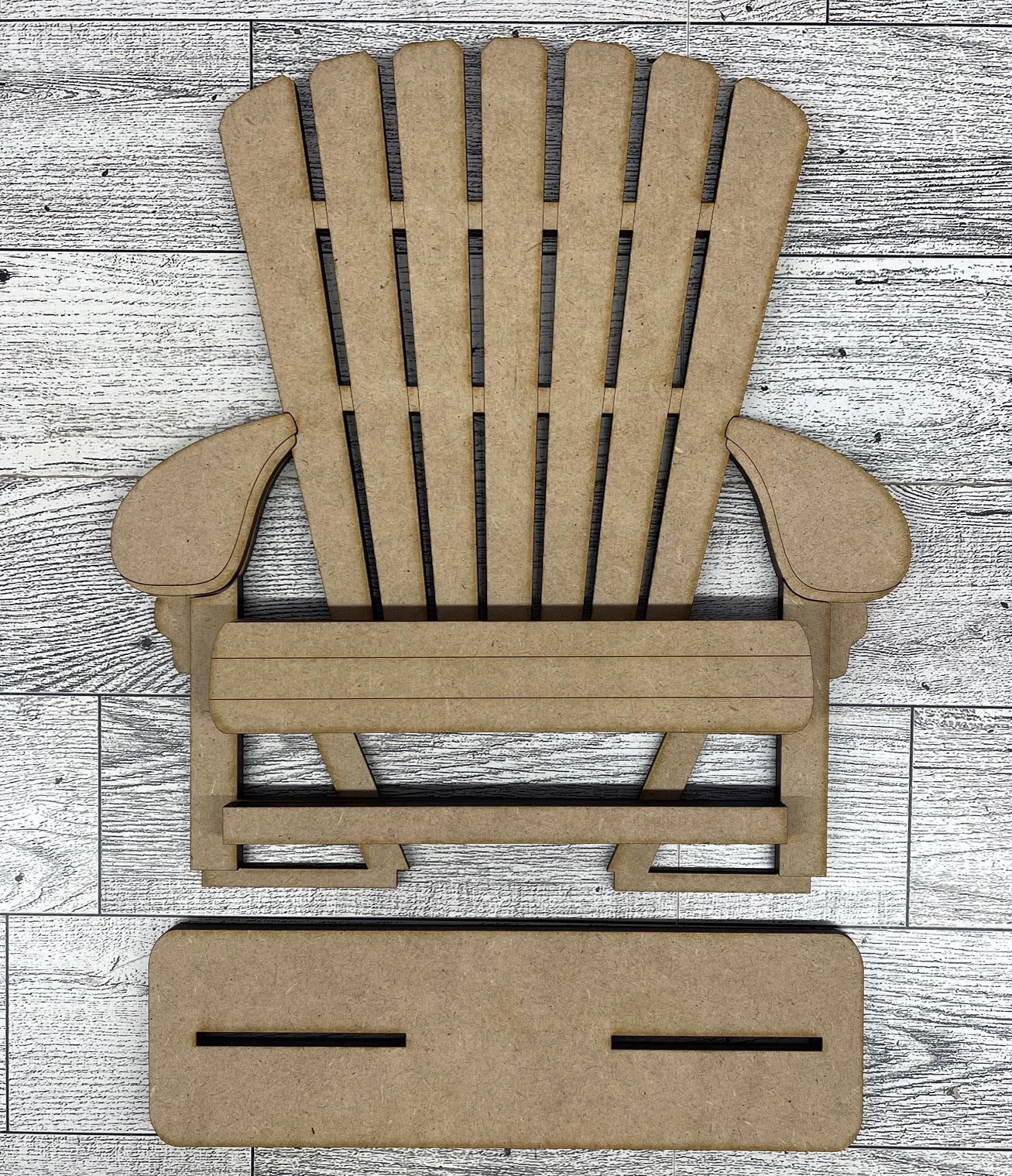 Adirondack Chair for shelf sitters - unpainted wood cutouts, ready for you to paint