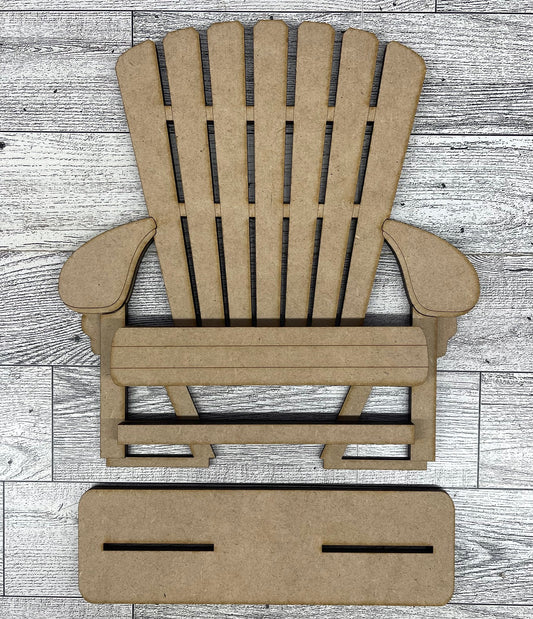 Adirondack Chair for shelf sitters - unpainted wood cutouts, ready for you to paint