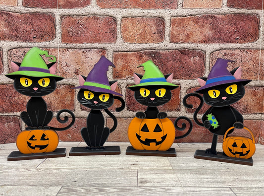 Halloween Cat Standers - unpainted cutouts, ready to paint