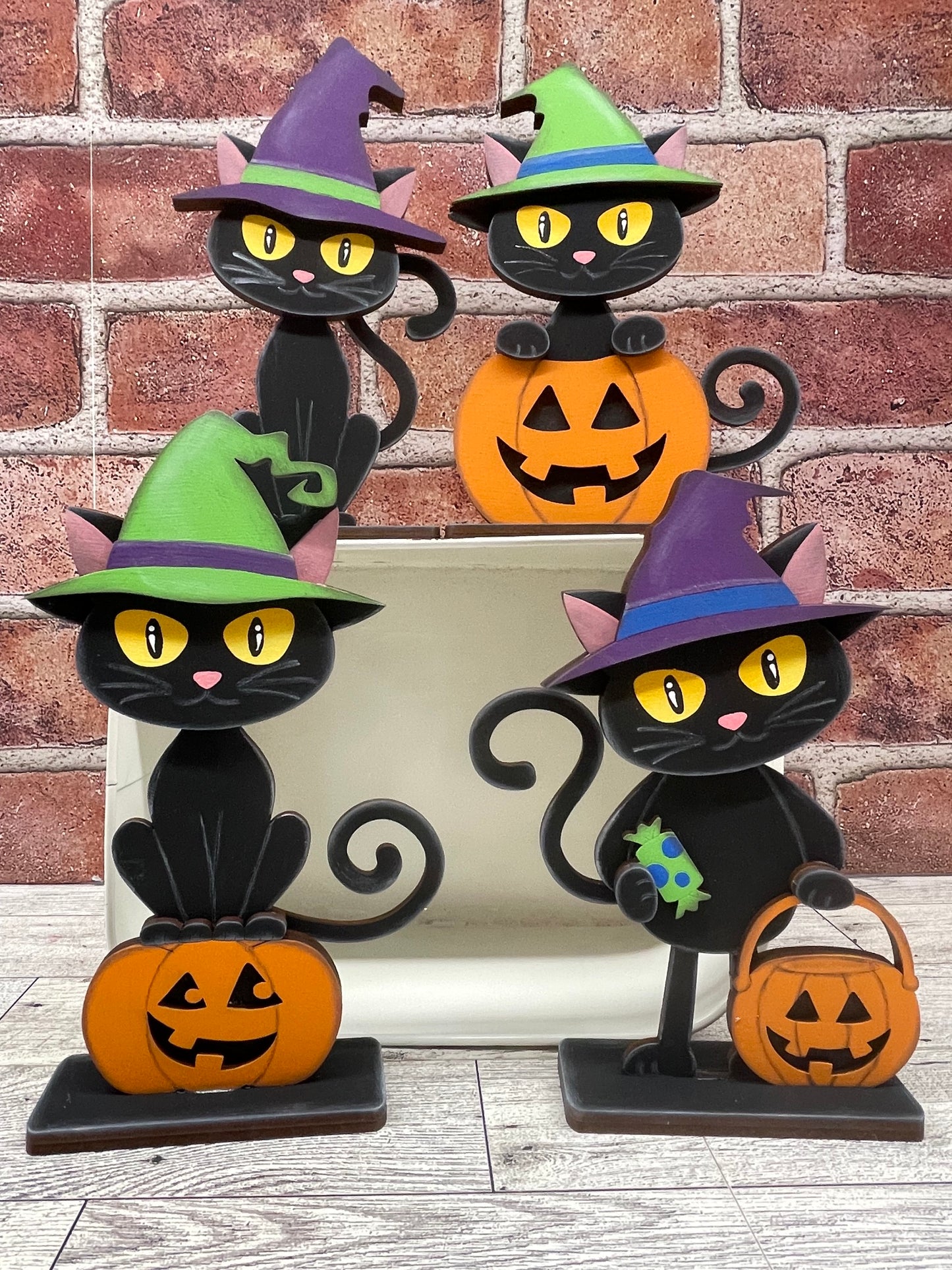 Halloween Cat Standers - unpainted cutouts, ready to paint