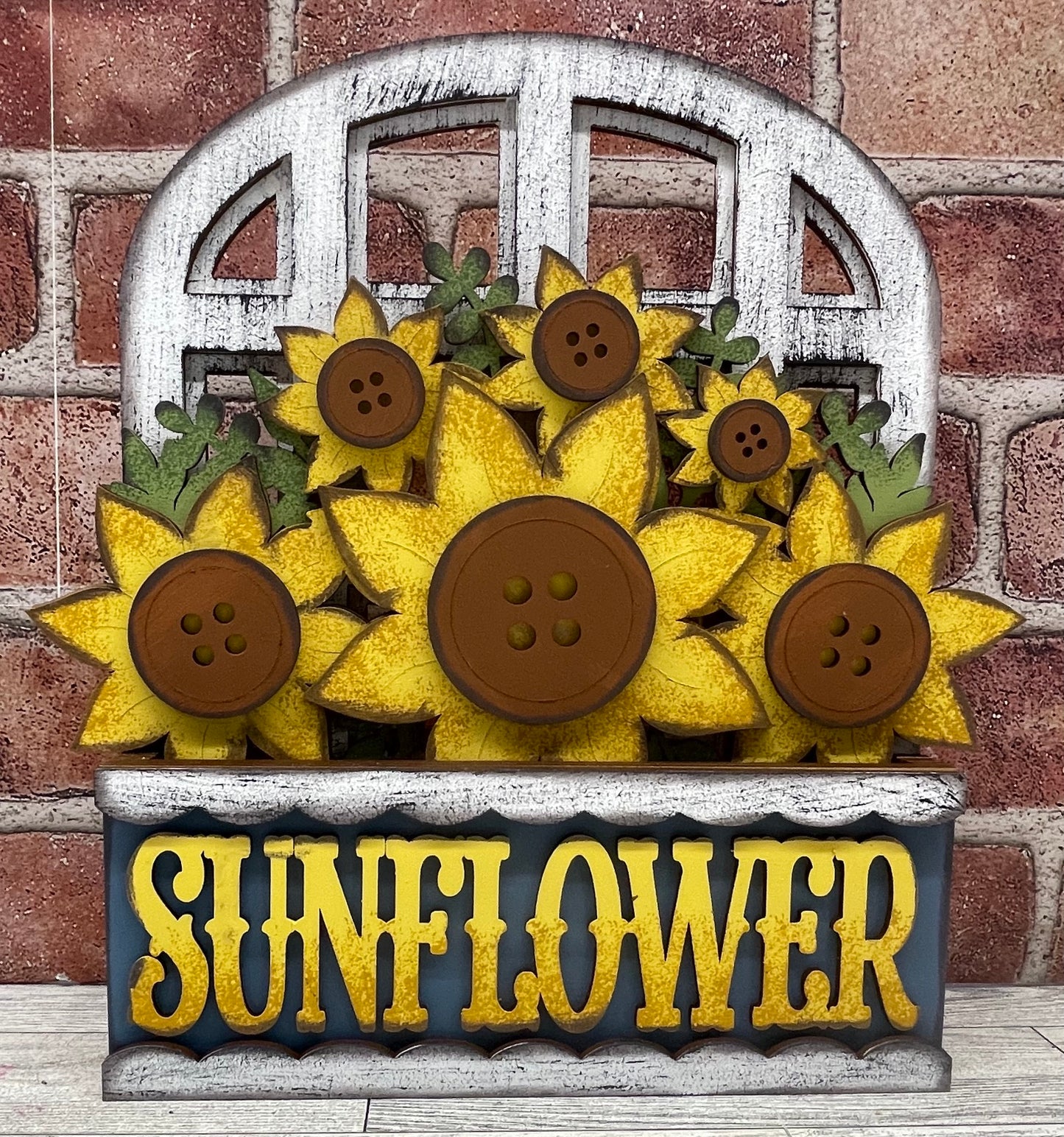 Sunflower Window Insert - for Changeable Window Box unpainted wood cutouts, ready for you to paint