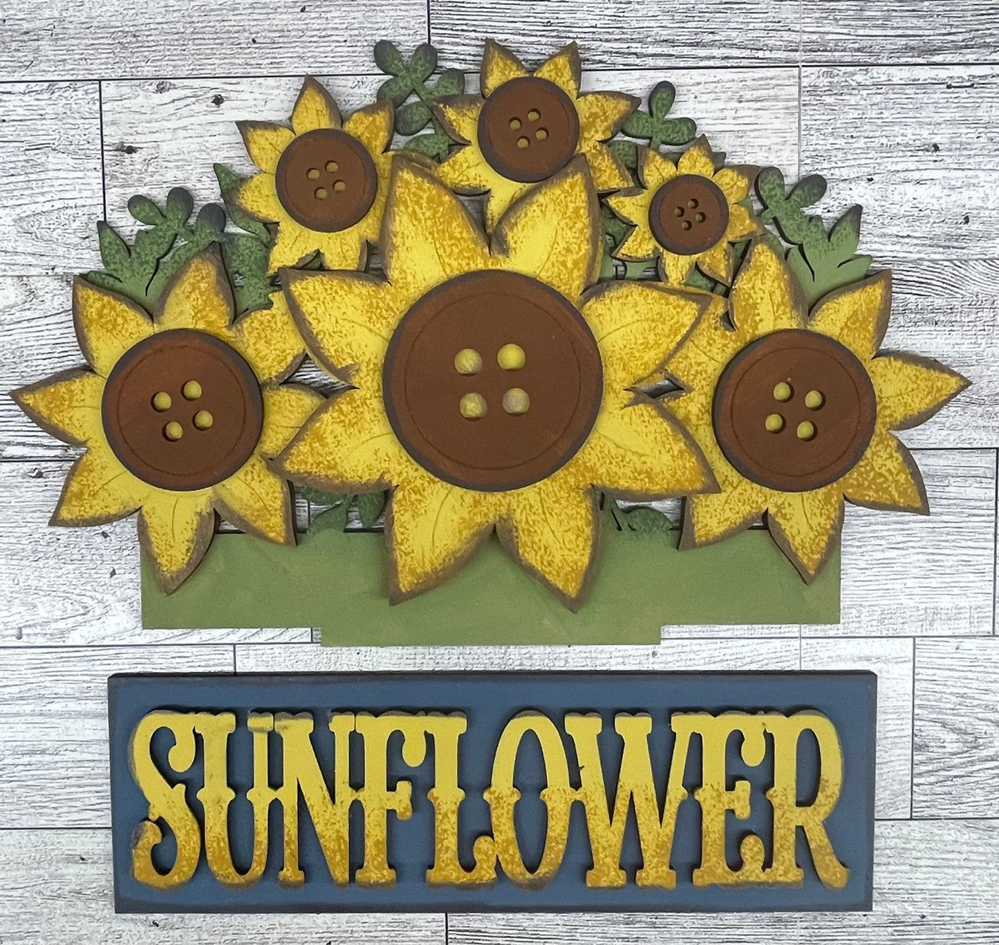 Sunflower Window Insert - for Changeable Window Box unpainted wood cutouts, ready for you to paint