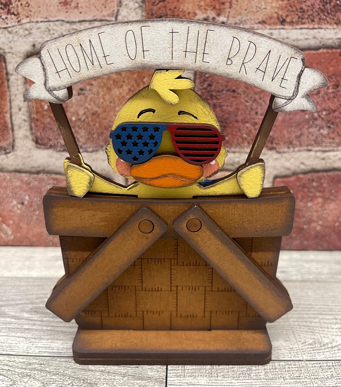 Patriotic Duck Basket Insert Add-On - unpainted wood cutouts, ready for you to paint
