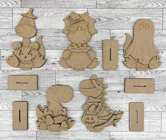 Halloween Dinosaur Standers - unpainted cutouts, ready to paint