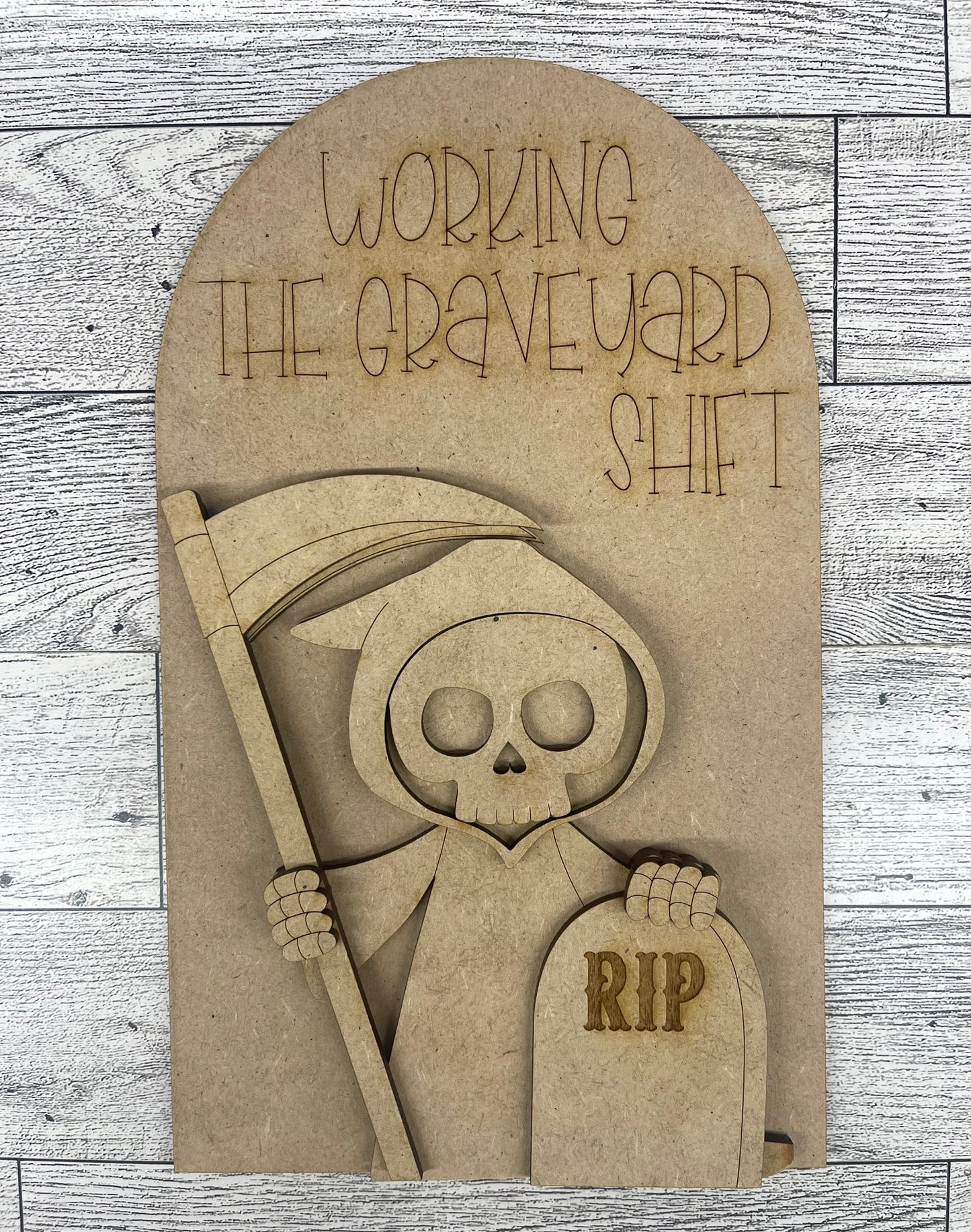 Halloween Grim Reaper Arch Insert - unpainted cutouts, ready to paint