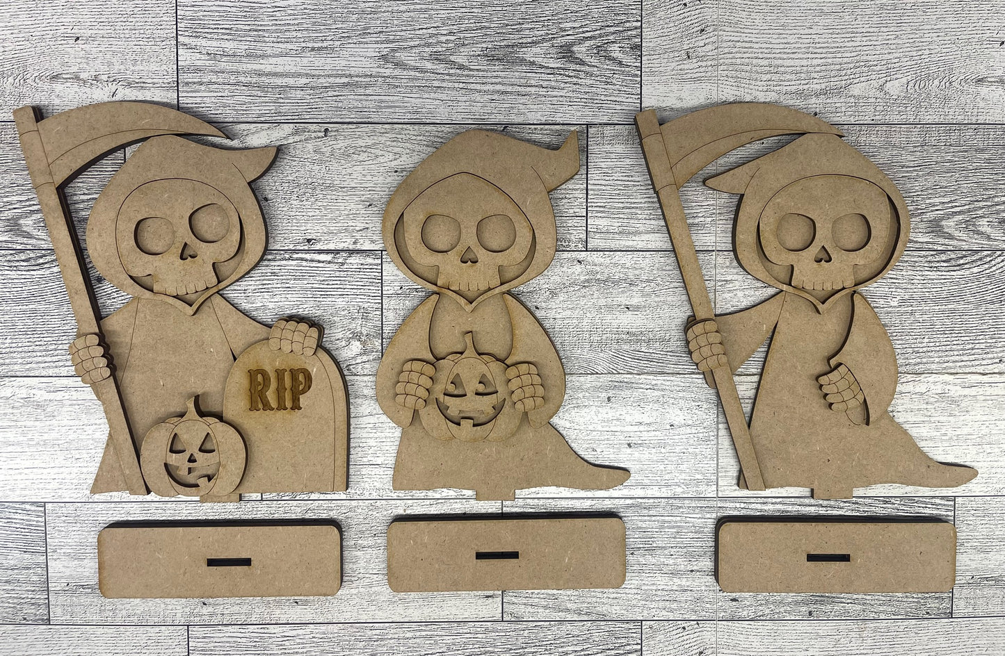 Halloween Grim Reaper Standers - unpainted cutouts, ready to paint