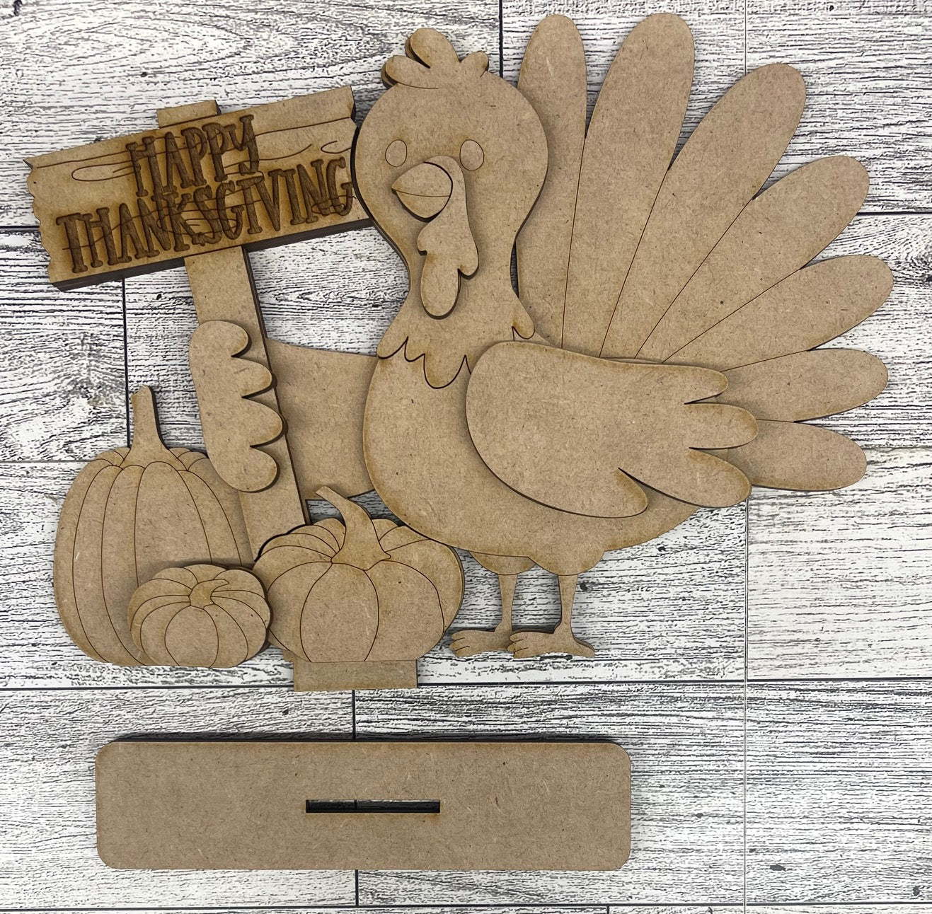 $5.00 Friday - Happy Thanksgiving Turkey Sitter - unpainted cutouts ready for you to finish