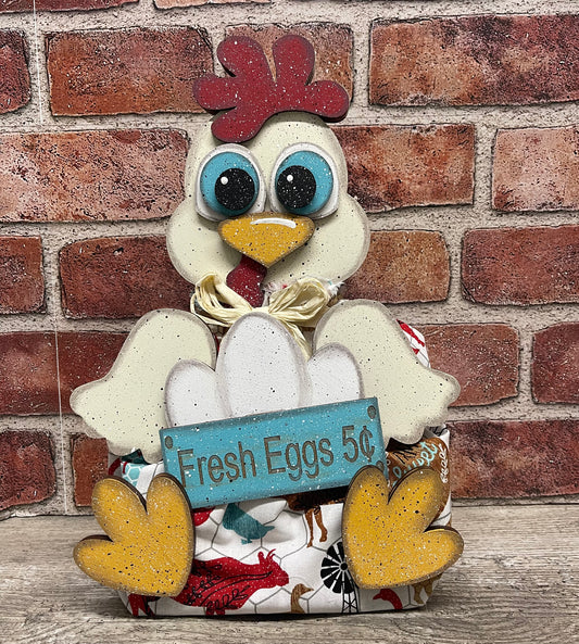 Chicken Sitter, 12 inches tall - unpainted wooden cutouts, ready for you to paint