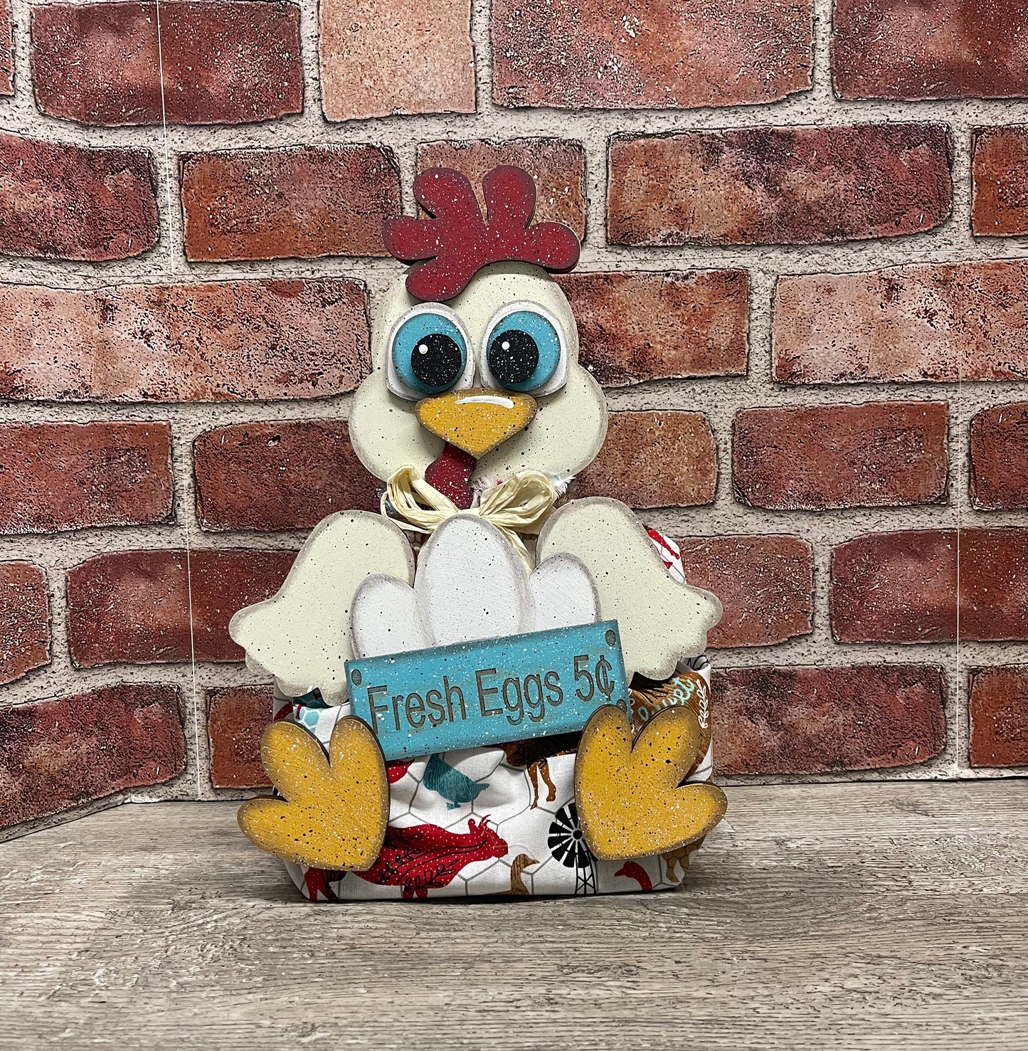 Chicken Sitter, 12 inches tall - unpainted wooden cutouts, ready for you to paint