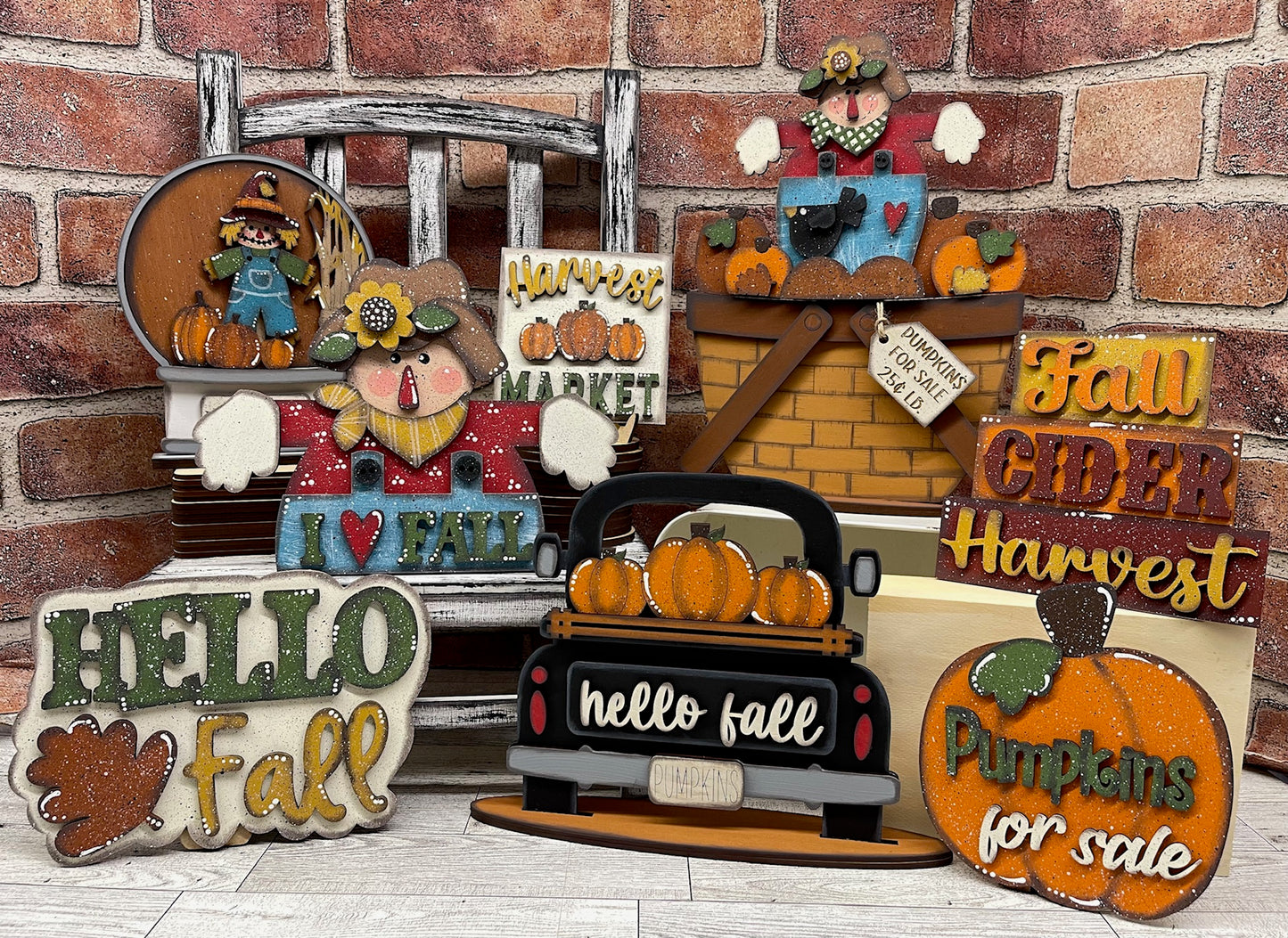 August Craft Kit - Fall Themed - basket and water globe not included