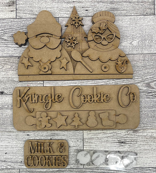 Kringle Cookie Co. Insert cutouts - unpainted wooden cutouts, ready for you to paint