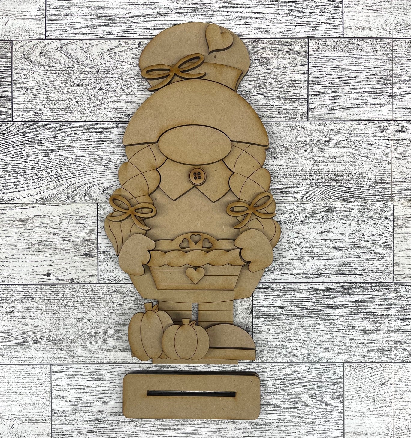 Pilgrim Boy or Girl Gnome cutout, unpainted wooden cutout -  ready for you to paint