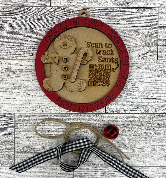 Gingerbread Man Scan to Track Santa Ornaments partially painted cutouts