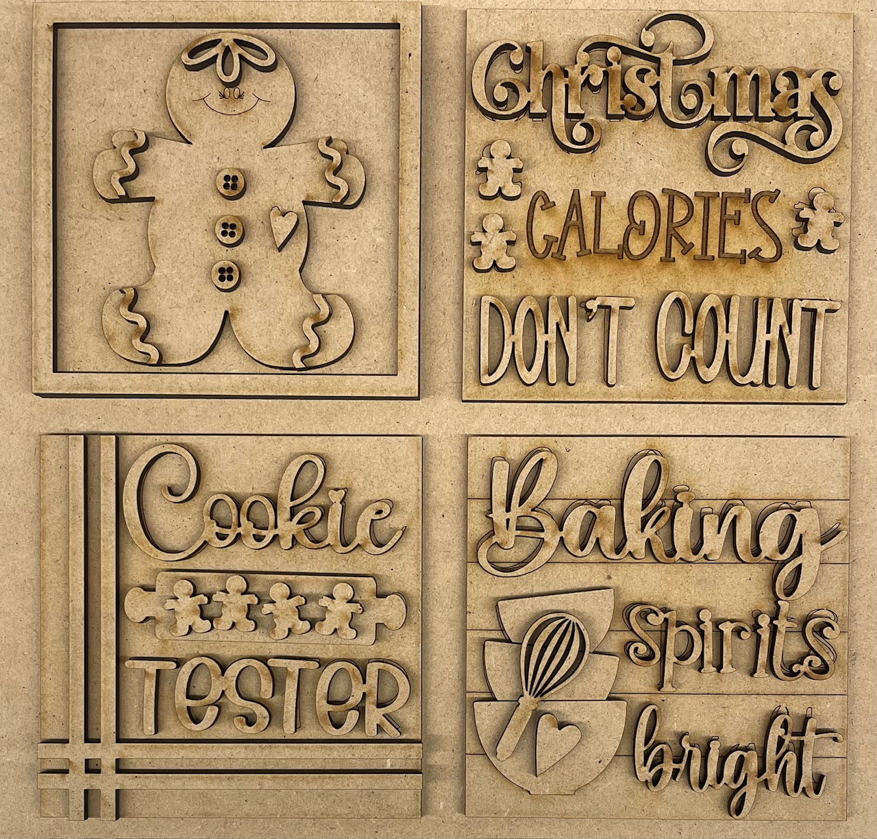 Christmas Calories Don't Count Leaning ladder inserts and sign cutouts - unpainted wooden cutouts, ready for you to paint (Copy)