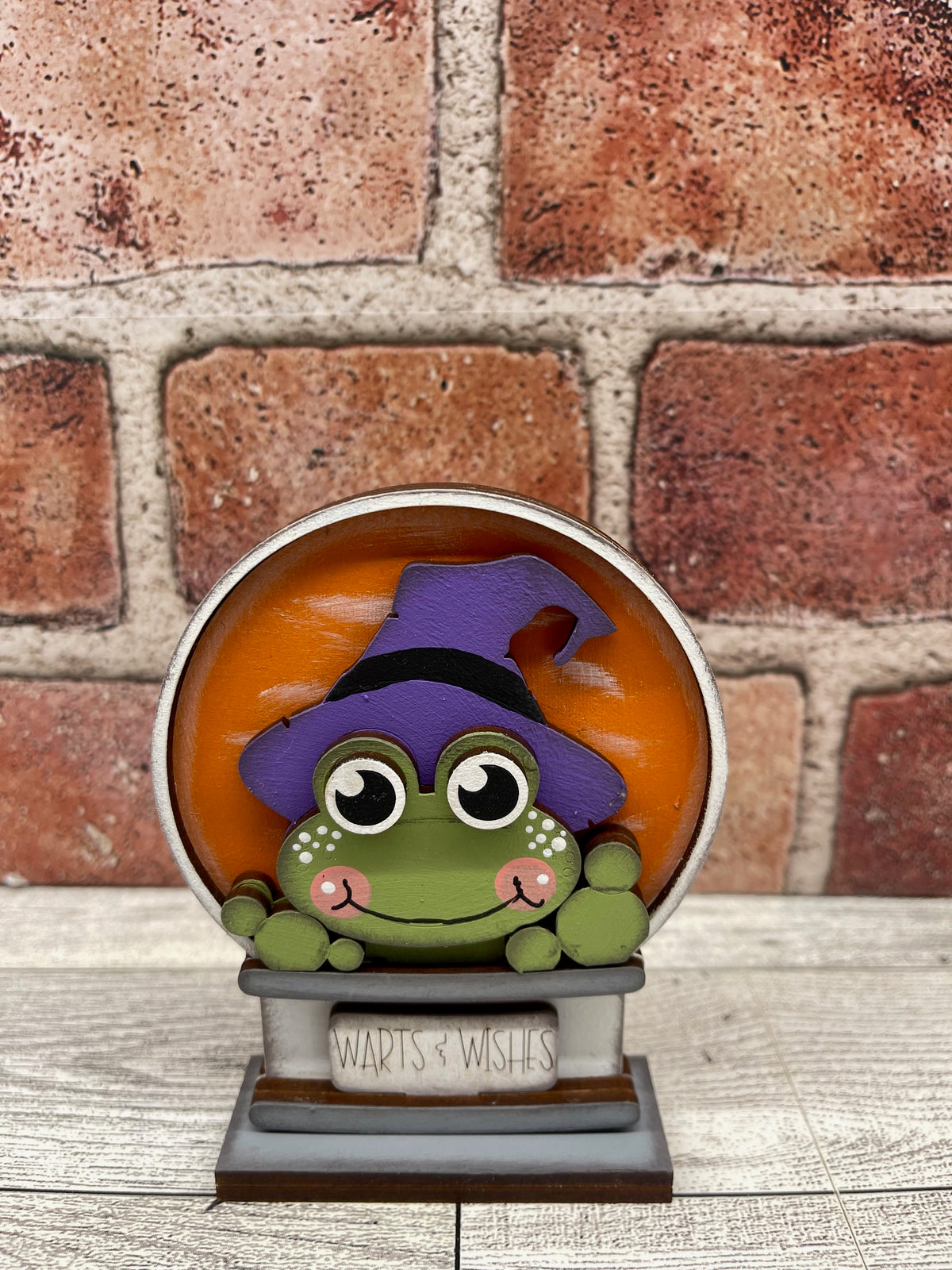 Halloween Frog Globe Insert - unpainted wood cutouts, ready for you to paint