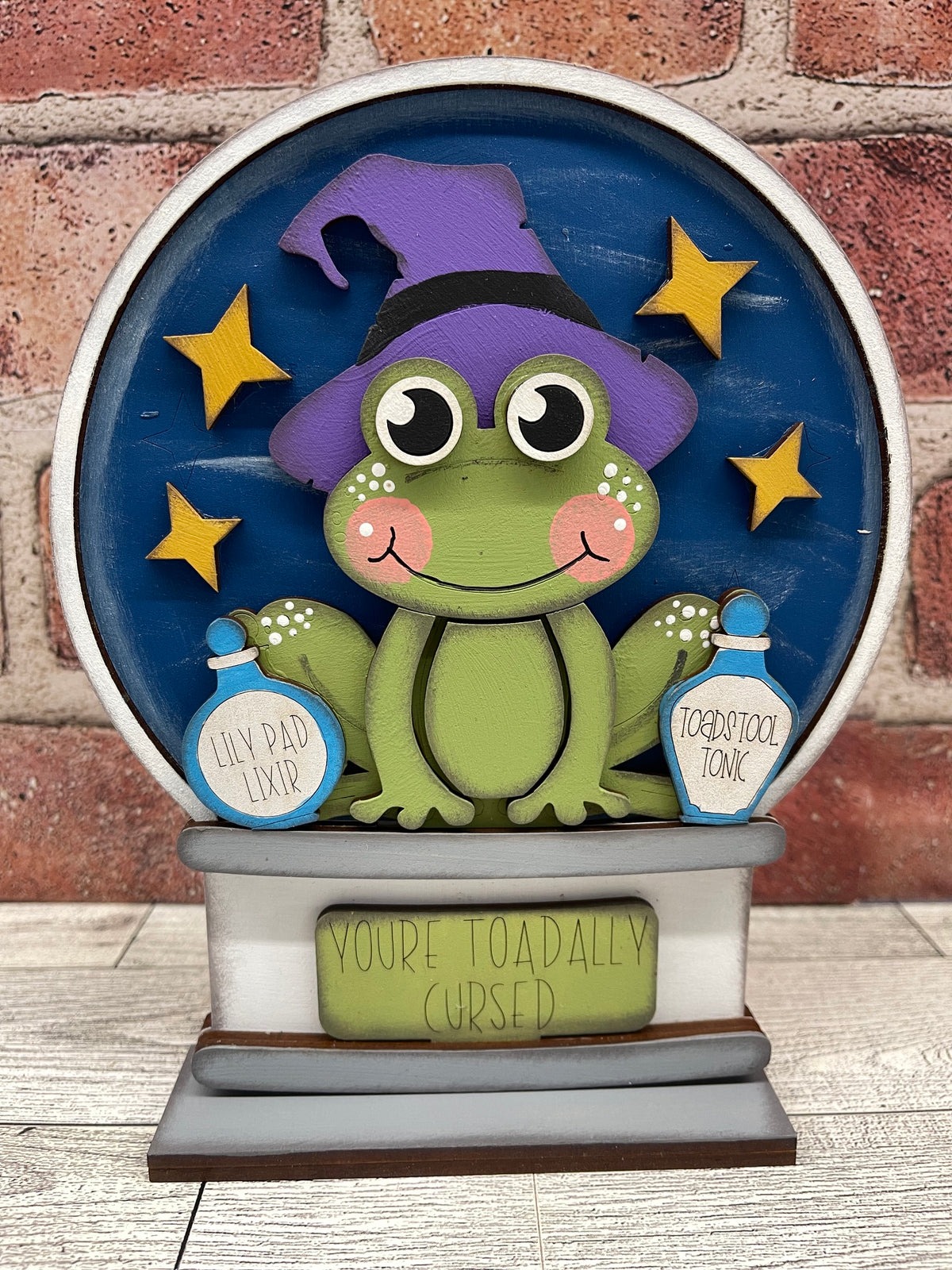 Halloween Frog Globe Insert - unpainted wood cutouts, ready for you to paint