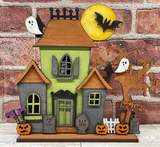 $12.00 Tuesday - Halloween Haunted House Stander cutouts ready for you to finish - truck sold separately