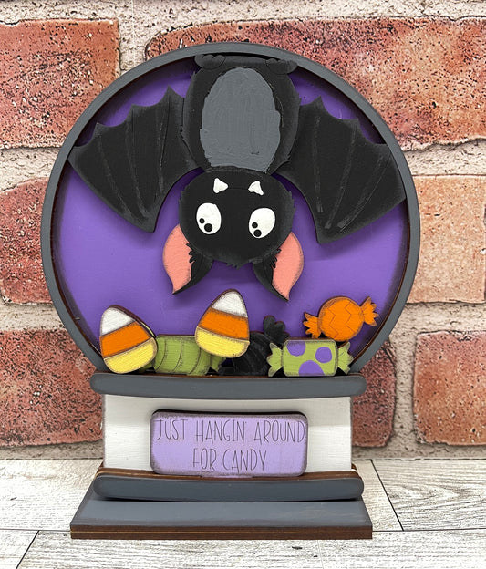 Halloween Bat Globe Insert - unpainted wood cutouts, ready for you to paint