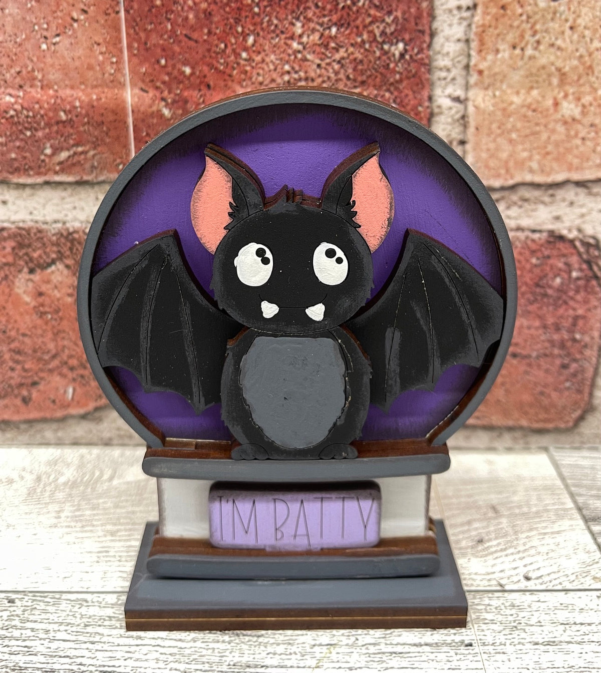 Halloween Bat Globe Insert - unpainted wood cutouts, ready for you to paint