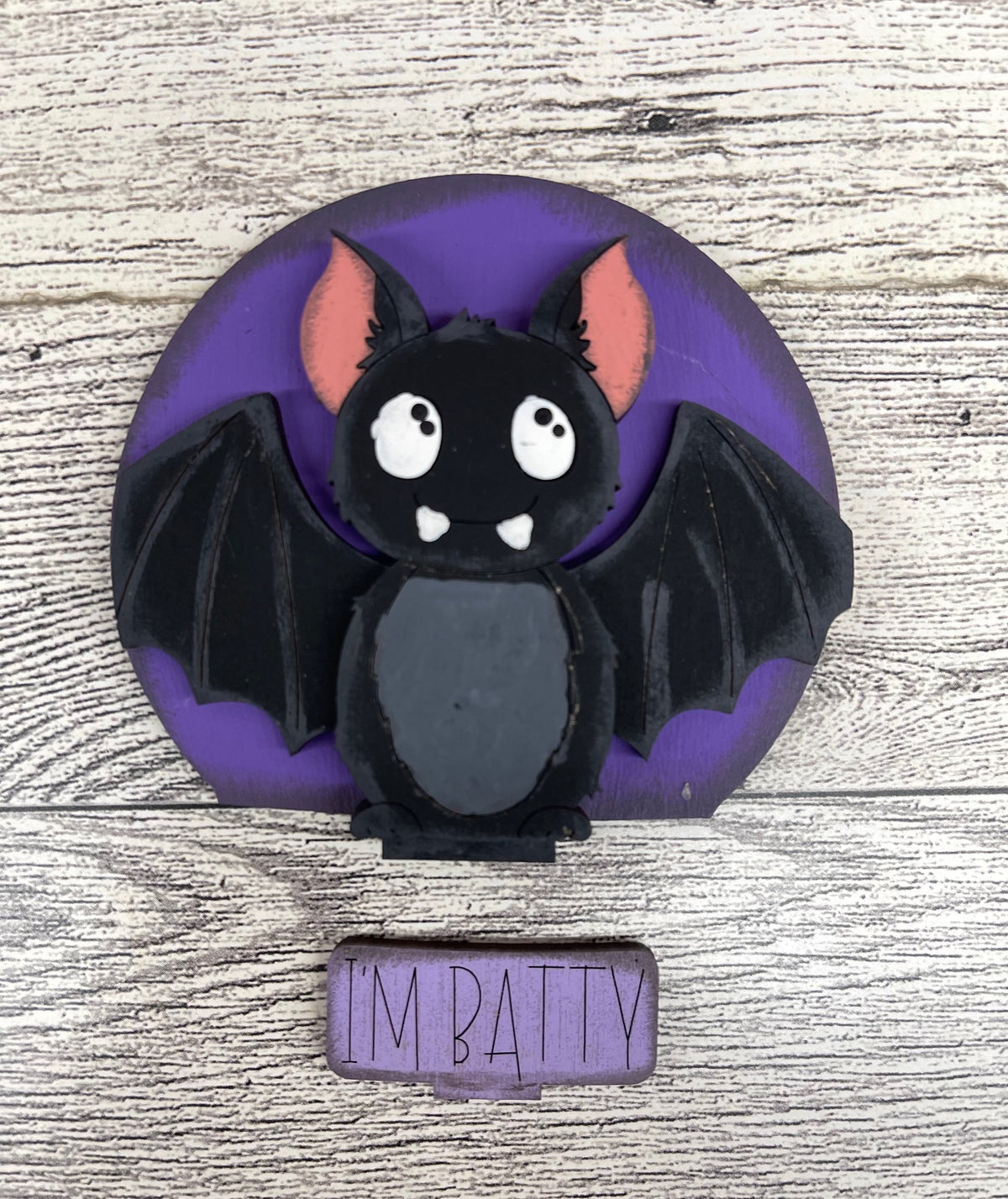 Halloween Bat Globe Insert - unpainted wood cutouts, ready for you to paint