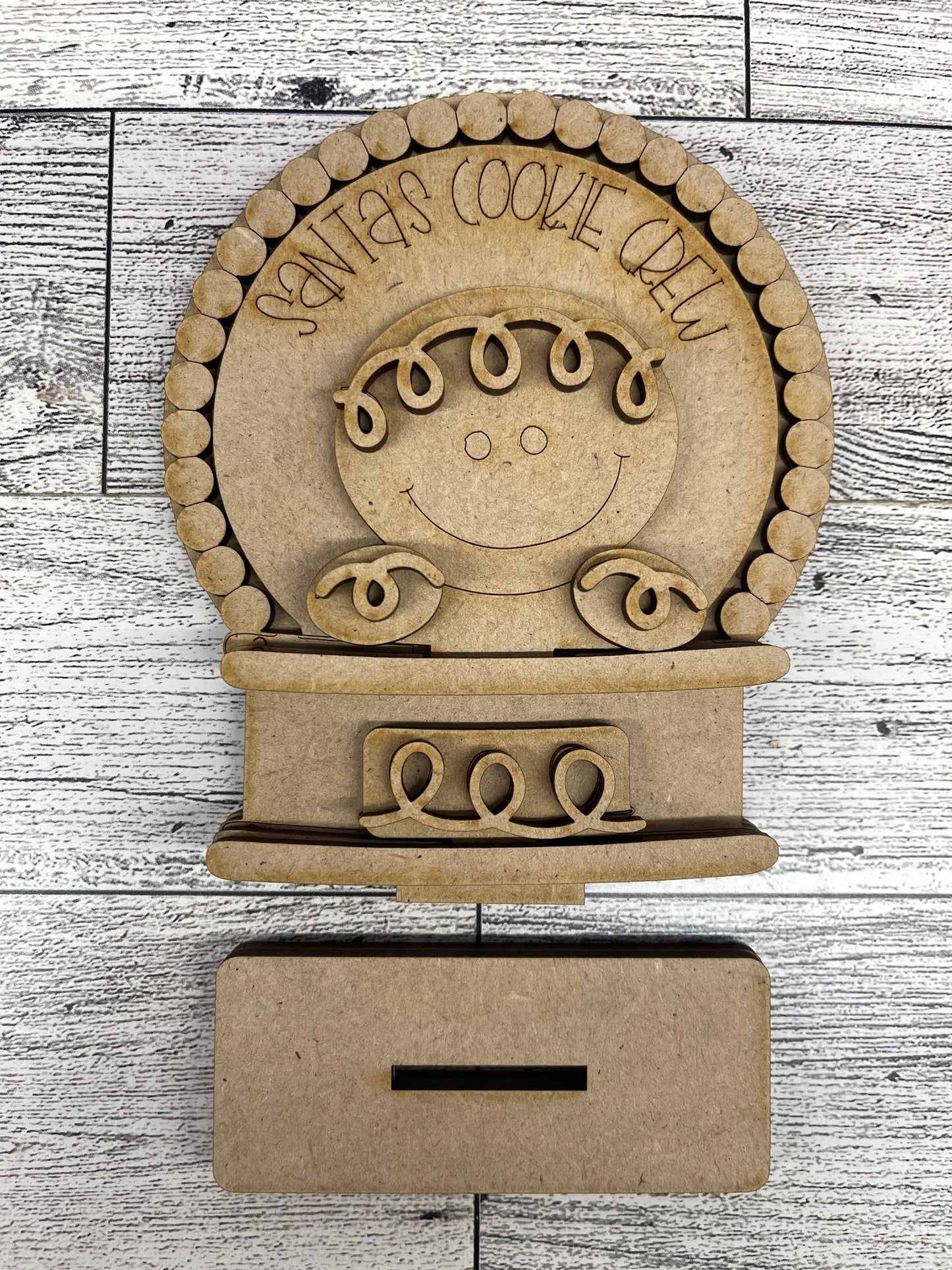 Gingerbread 2026 Globe Insert - unpainted wood cutouts, ready for you to paint
