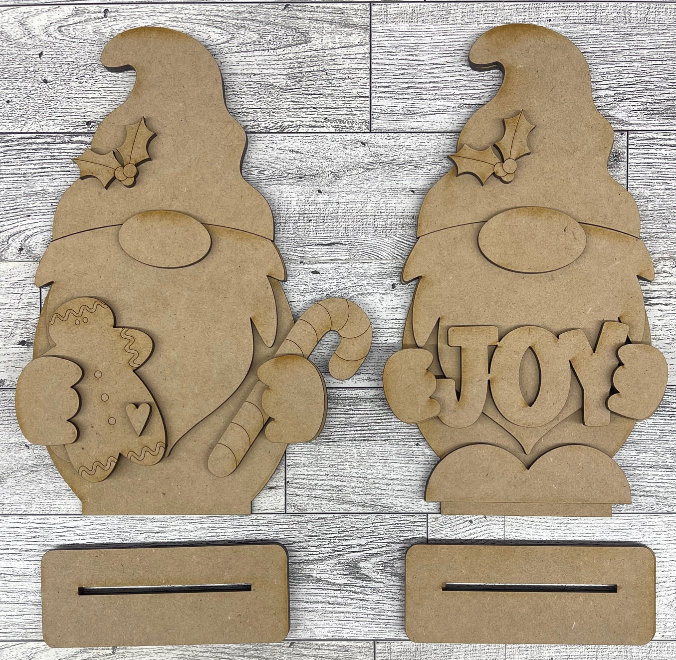 Gnome Christmas Standers unpainted cutouts