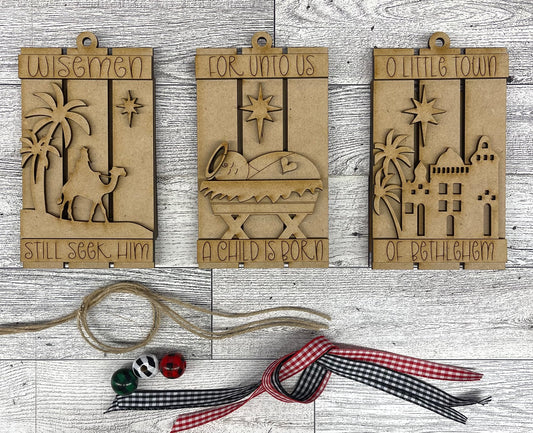 Nativity Pallet Christmas Ornaments unpainted cutouts