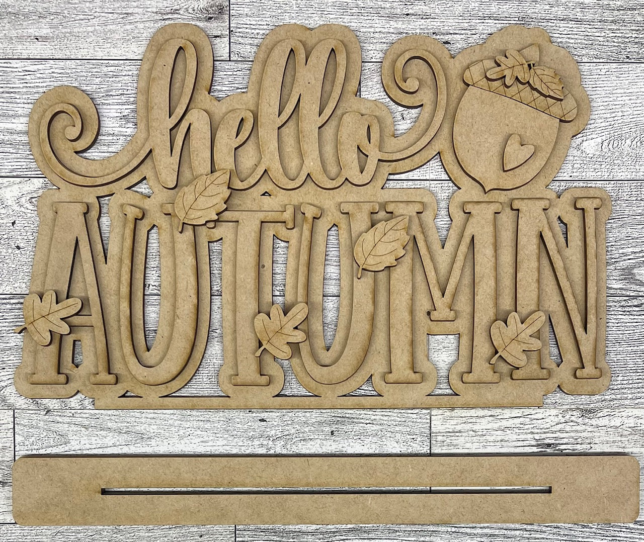 Hello Autumn Word Stander - unpainted cutouts