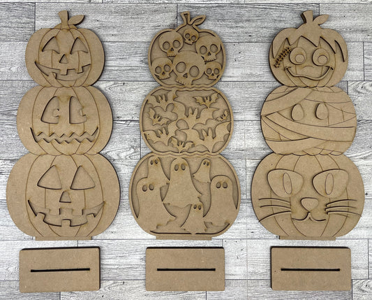 Stacking Pumpkin Stander - 3 choices - unpainted cutouts ready for you to paint