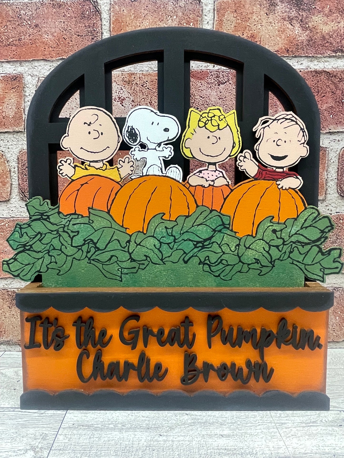 It's the Great Pumpkin Charlie Brown Insert for Changeable Window Box unpainted wood cutouts, ready for you to paint