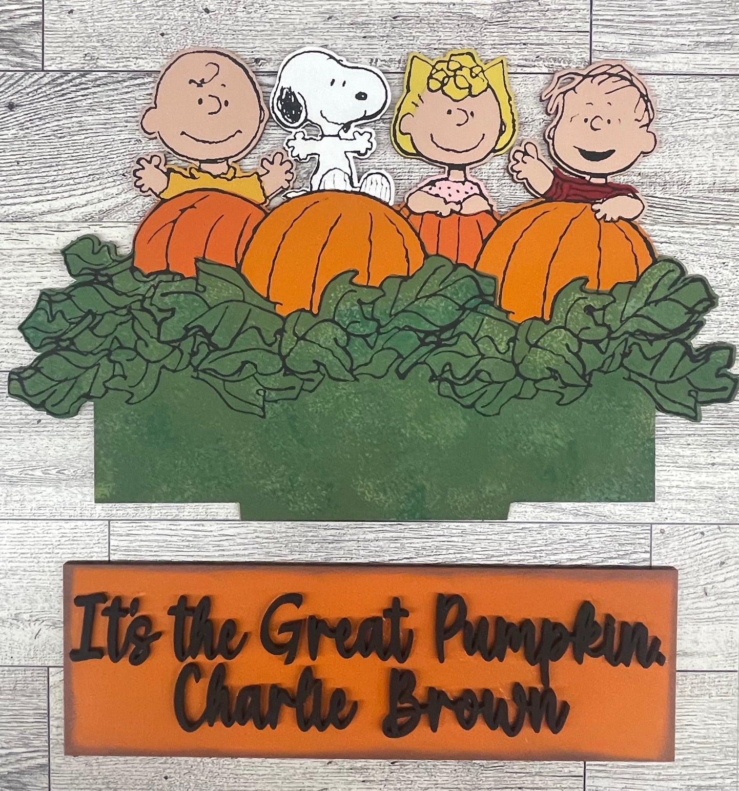 It's the Great Pumpkin Charlie Brown Insert for Changeable Window Box unpainted wood cutouts, ready for you to paint