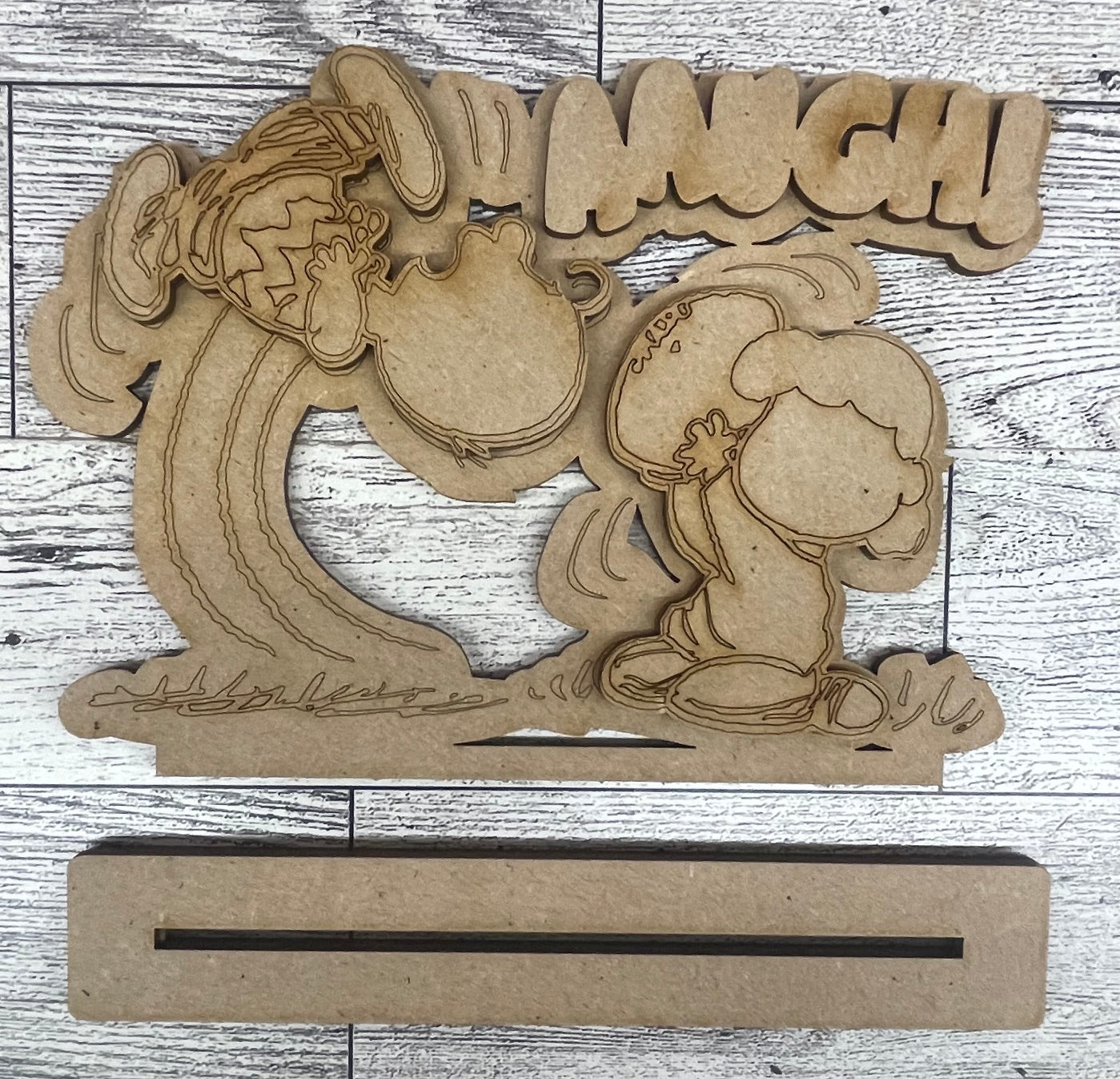 Charlie Brown and Lucy Football - unpainted wood ready for you to paint