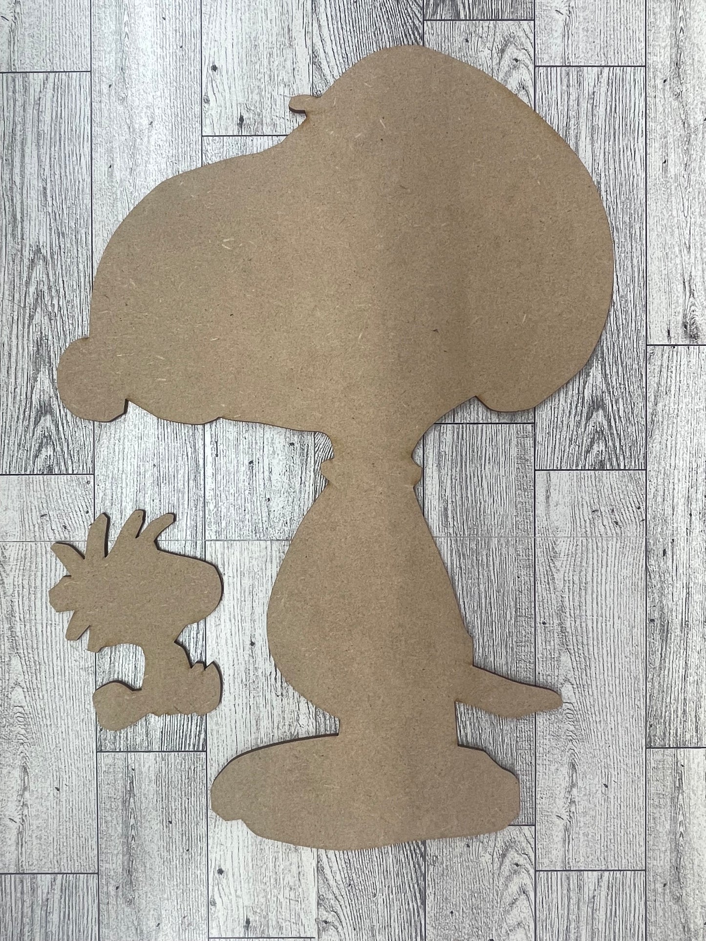 Large Snoopy & Woodstock - Cutout unpainted wood ready for you to paint