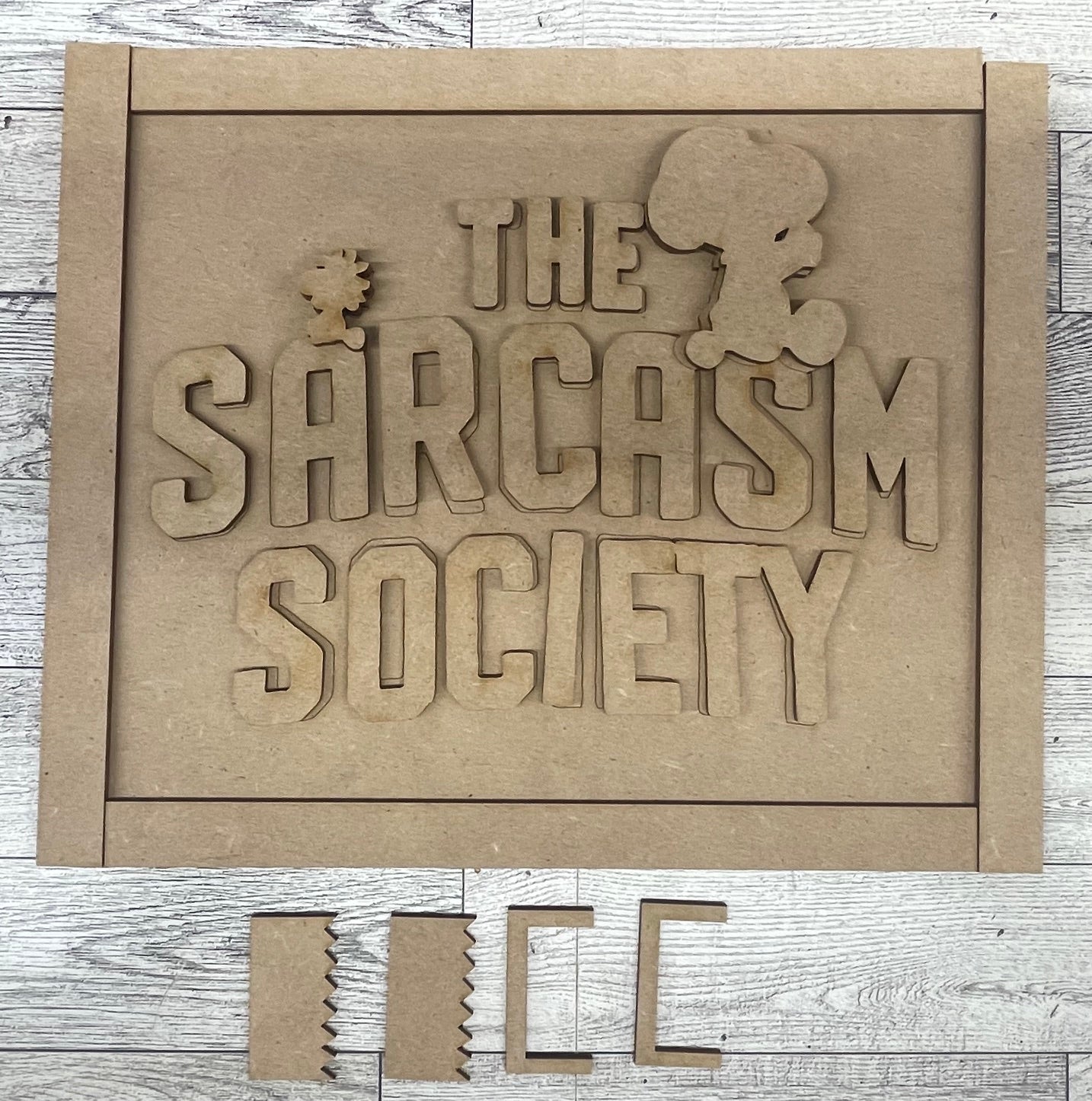 Peanuts The Sarcasm Society - Cutout unpainted wood ready for you to paint