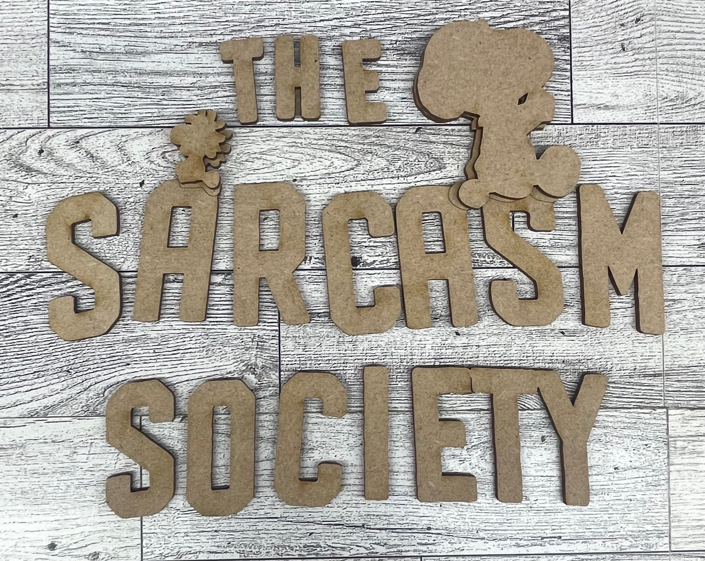 Peanuts The Sarcasm Society - Cutout unpainted wood ready for you to paint