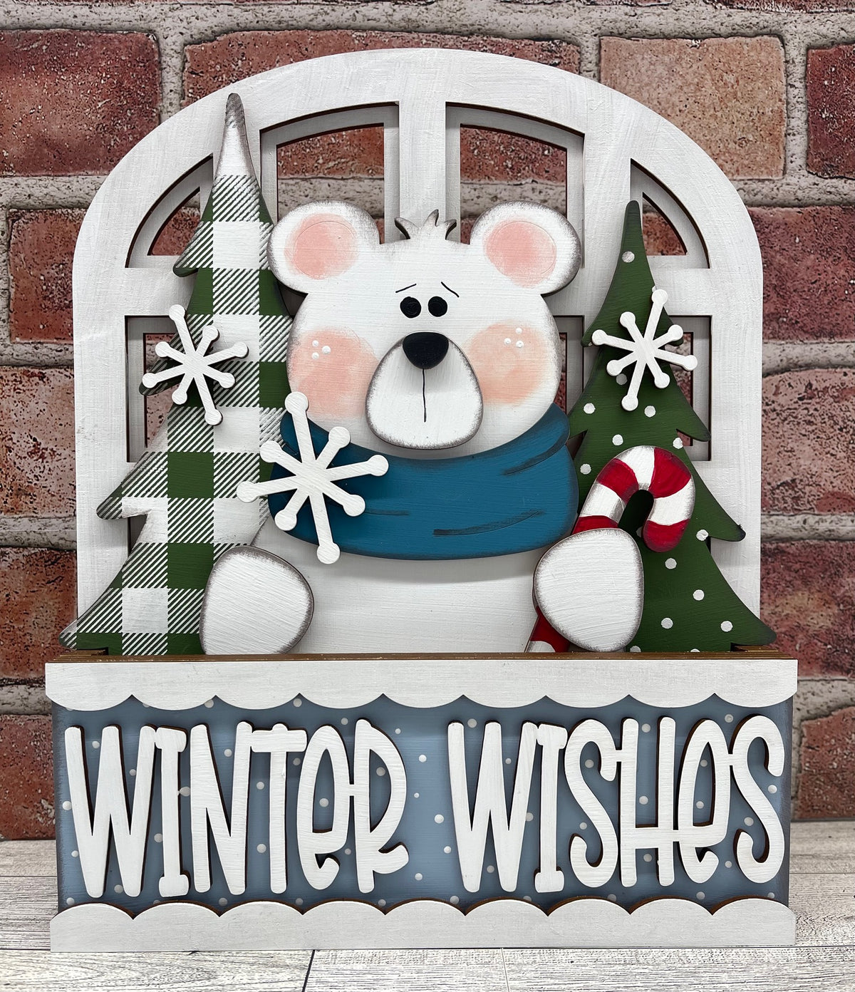 Winter Wishes Insert for Changeable Window Box unpainted wood cutouts, ready for you to paint