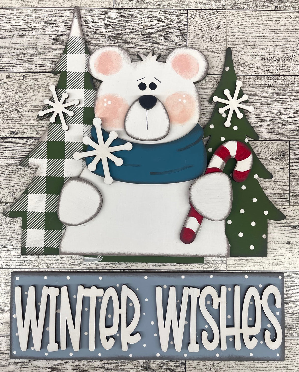 Winter Wishes Insert for Changeable Window Box unpainted wood cutouts, ready for you to paint