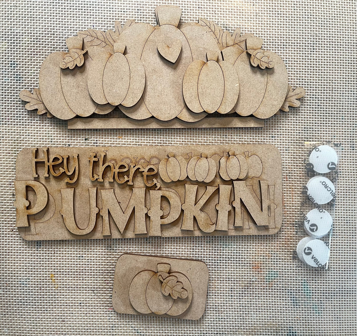 Hey There Pumpkin Truck Inserts - wood cutouts - unpainted wooden cutouts, ready for you to paint
