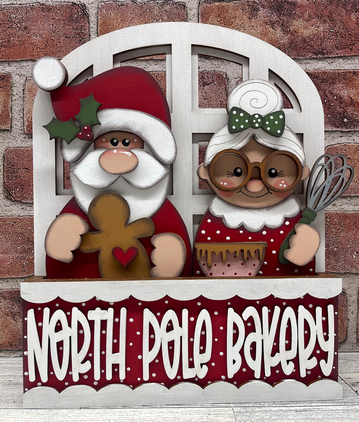 North Pole Bakery Insert for Changeable Window Box unpainted wood cutouts, ready for you to paint