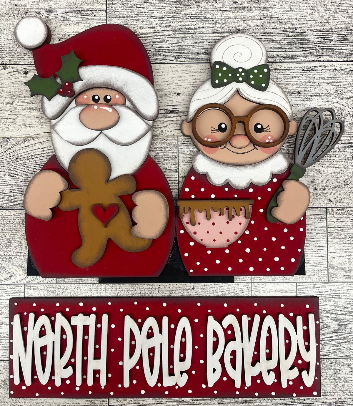 North Pole Bakery Insert for Changeable Window Box unpainted wood cutouts, ready for you to paint