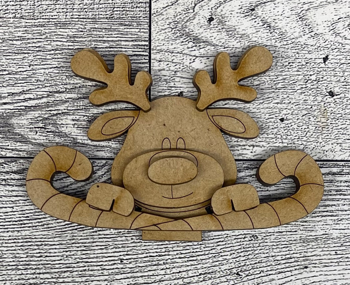 Reindeer basket Insert - Christmas Boots Inserts - unpainted wood cutouts, ready for you to paint